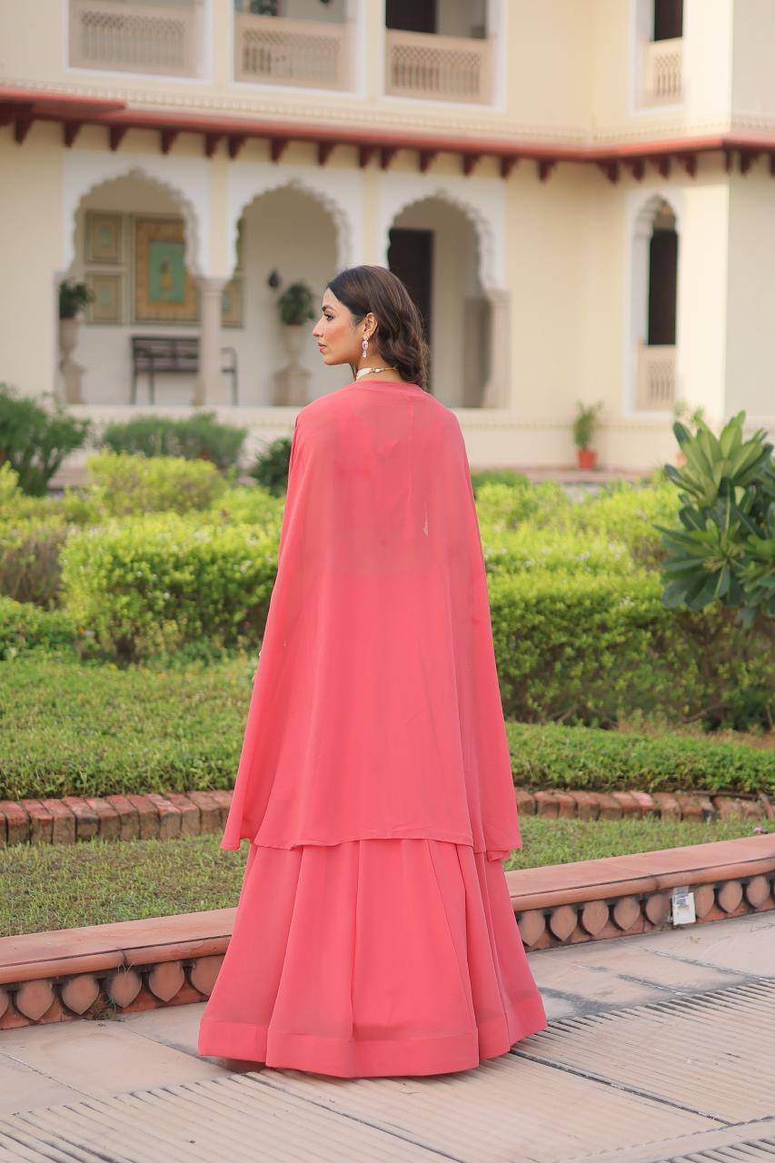 PREMIUM READYMADE LW-7152 Georgette Pink Bridal lehenga choli wholesale